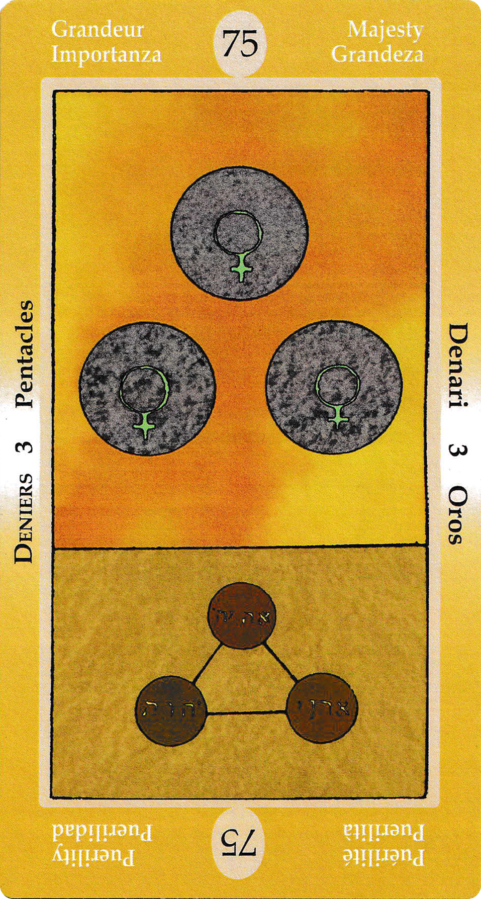 Three of Pentacles - Papus Divinatory