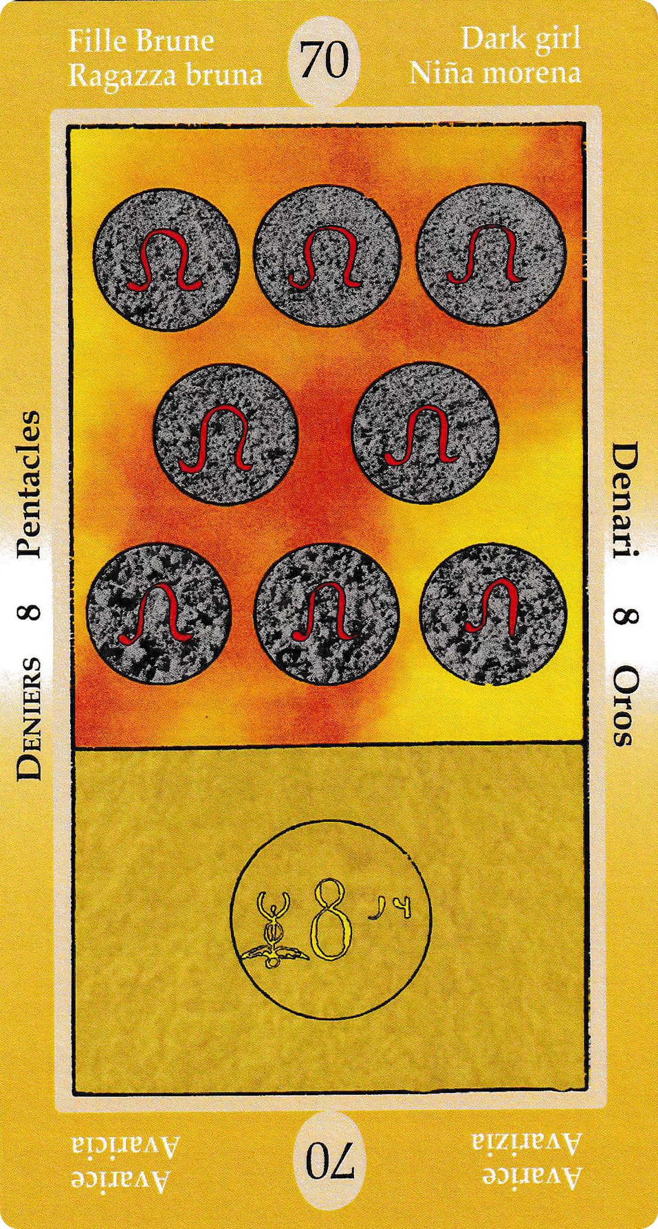 Eight of Pentacles - Papus Divinatory