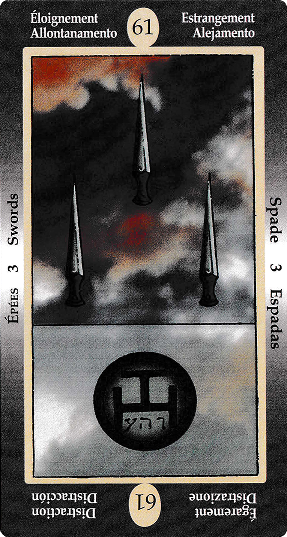 Three of Swords - Papus Divinatory