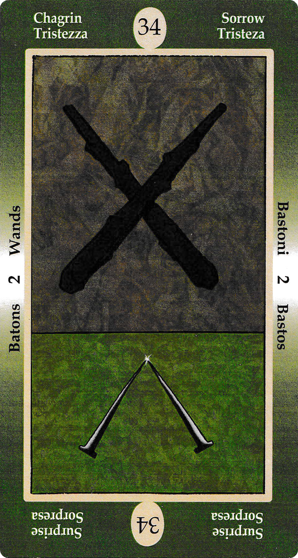 Two of Wands - Papus Divinatory