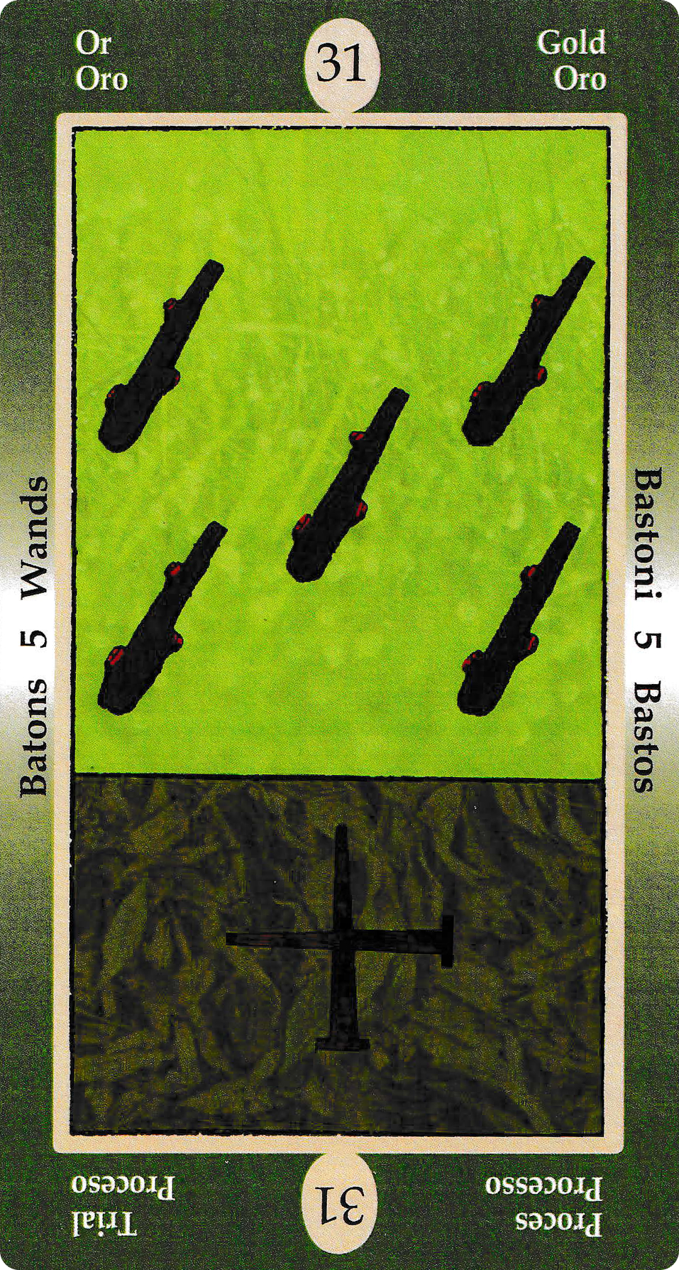Five of Wands - Papus Divinatory