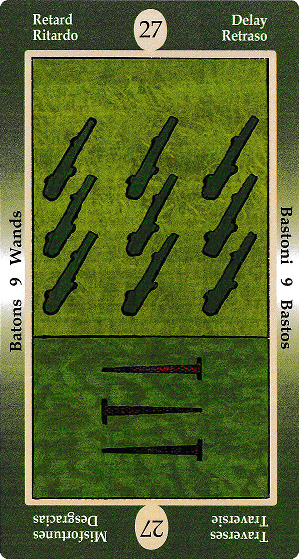 Nine of Wands - Papus Divinatory
