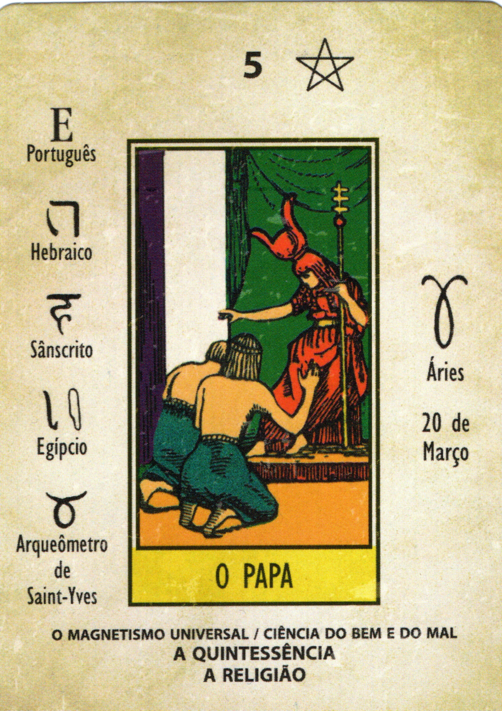 The Hierophant - Papus Kaabalistic