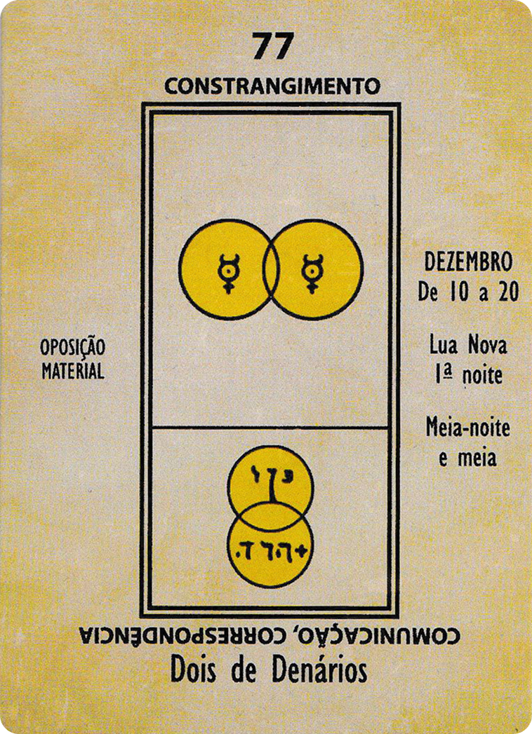 Two of Pentacles - Papus Kaabalistic