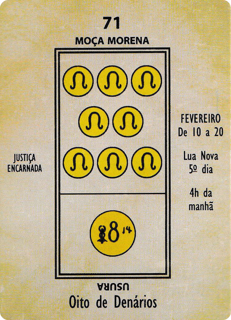 Eight of Pentacles - Papus Kaabalistic