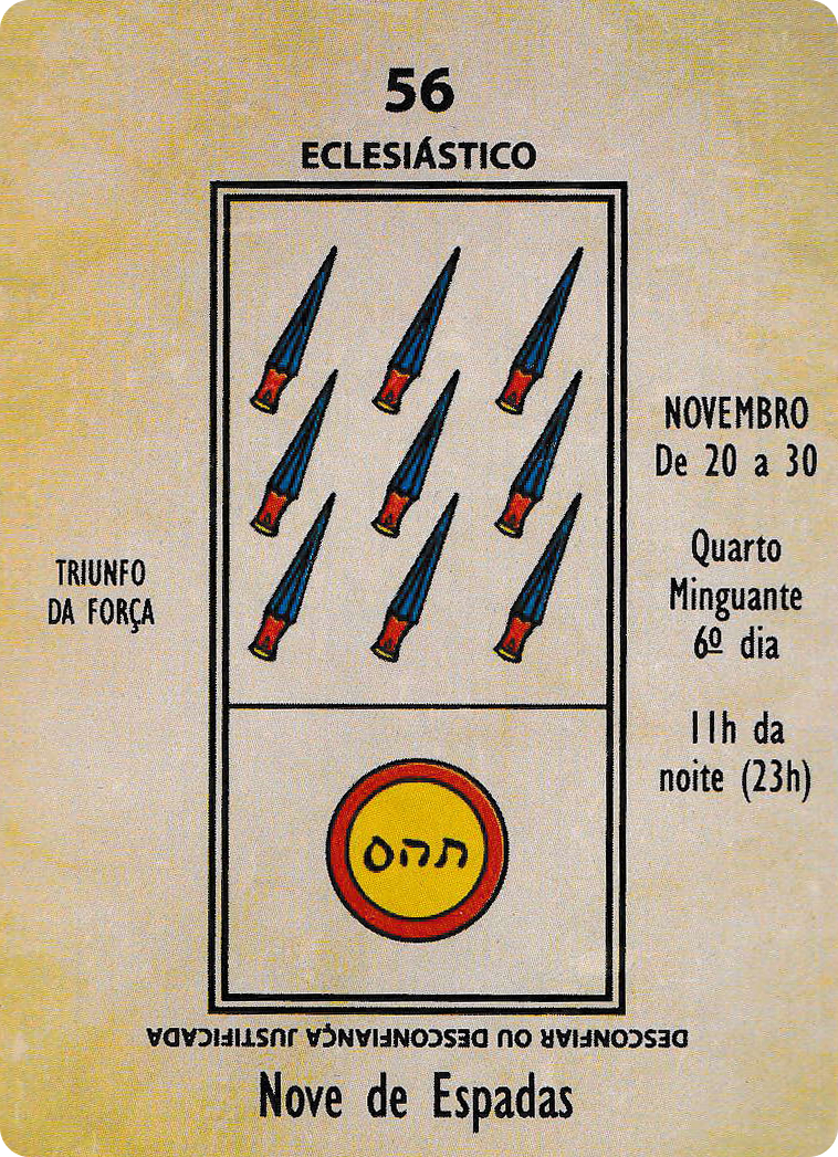 Nine of Swords - Papus Kaabalistic