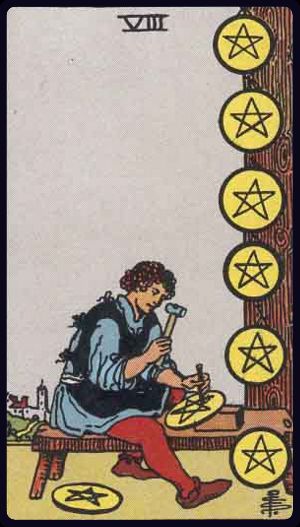 Eight of Pentacles - Rider Waite